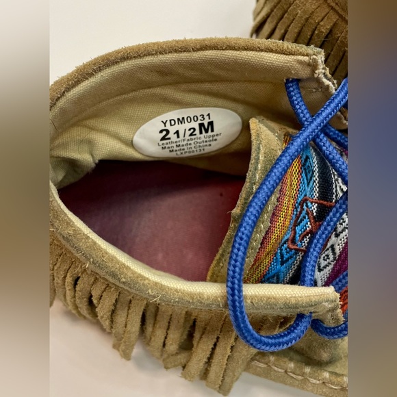 Youth size 2.5 Twisted X chukka driving mocs Aztec fringe lace up western serape - Picture 8 of 8